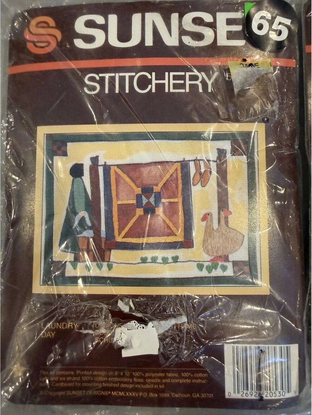 SUNSET STITCHERY Set Of 3  AMISH COUNTRY PRINTED EMBROIDERY KITS NEW Sealed